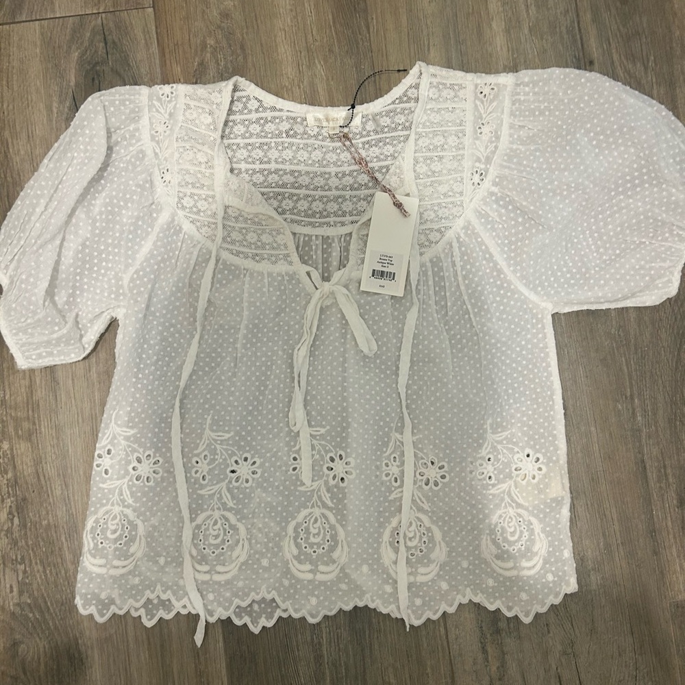 Loveshackfancy White Lace Women's Top